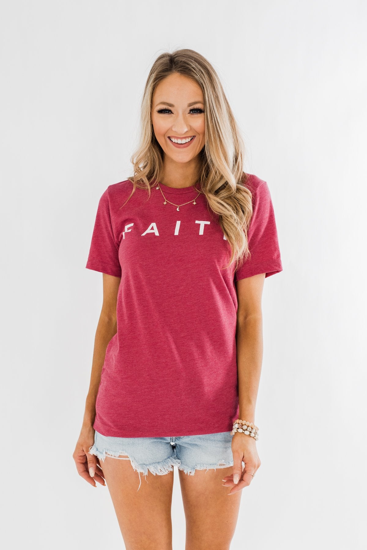 "Faith" Graphic Tee- Wild Berry