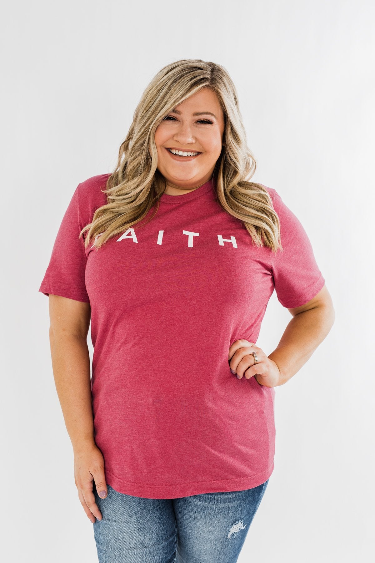 "Faith" Graphic Tee- Wild Berry