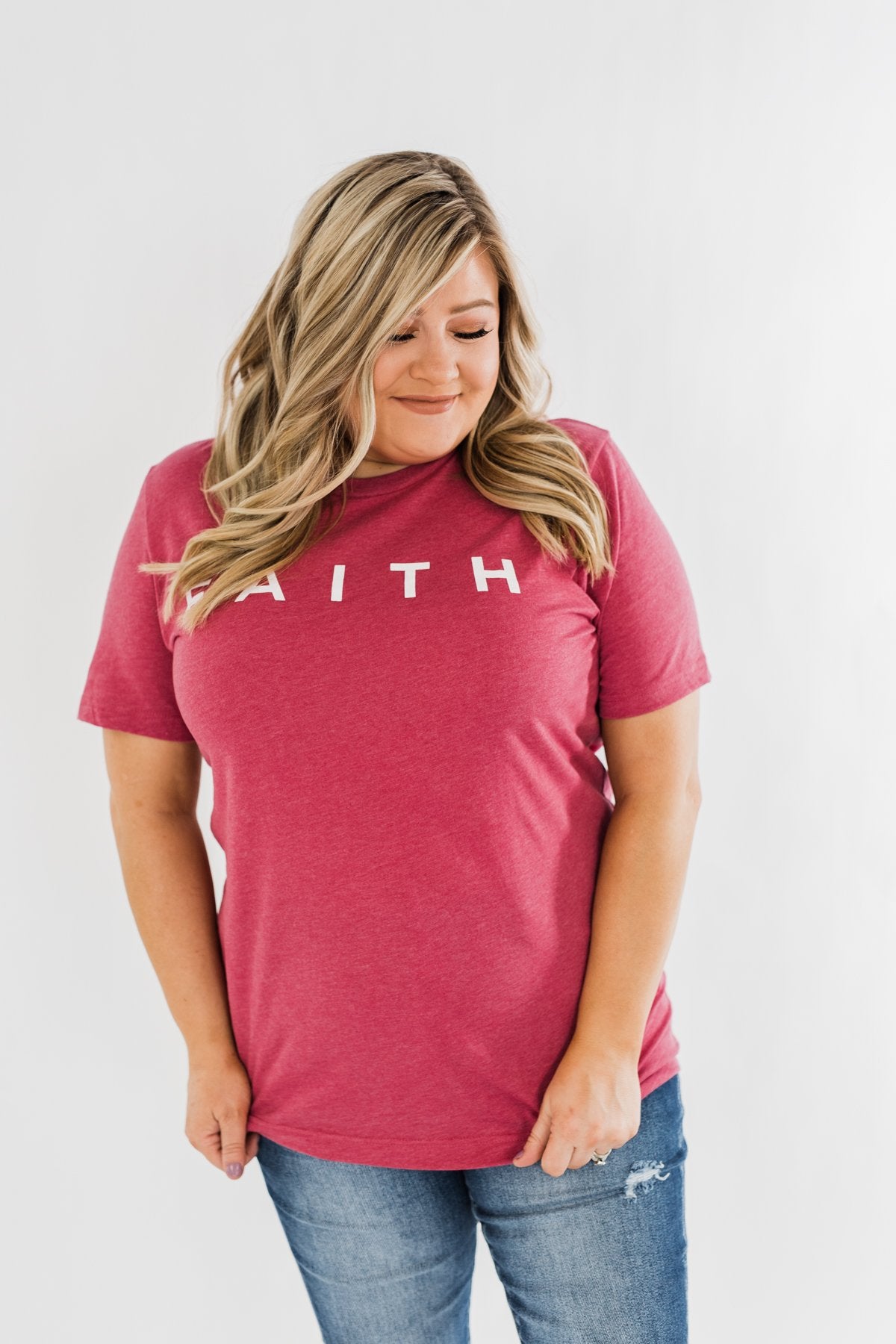 "Faith" Graphic Tee- Wild Berry