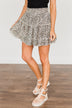 Always Impressed Ruffled Mini Skirt- Natural Leopard