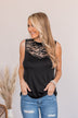 Let Your Hair Down Lace Top- Black
