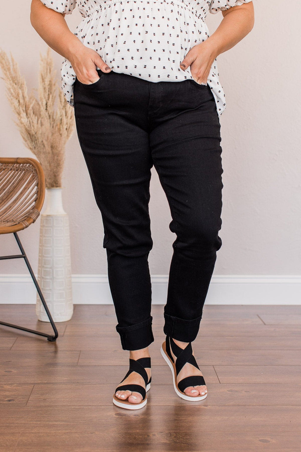 YMI Mid-Rise Ankle Jeans- Mika Wash - Main Image