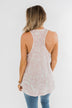 Wild In Your Smile Racerback Tank Top- Ivory & Blush