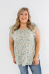 Longer Days Floral Babydoll Top- Sage