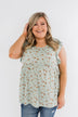 Longer Days Floral Babydoll Top- Sage