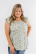 Longer Days Floral Babydoll Top- Sage