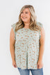 Longer Days Floral Babydoll Top- Sage