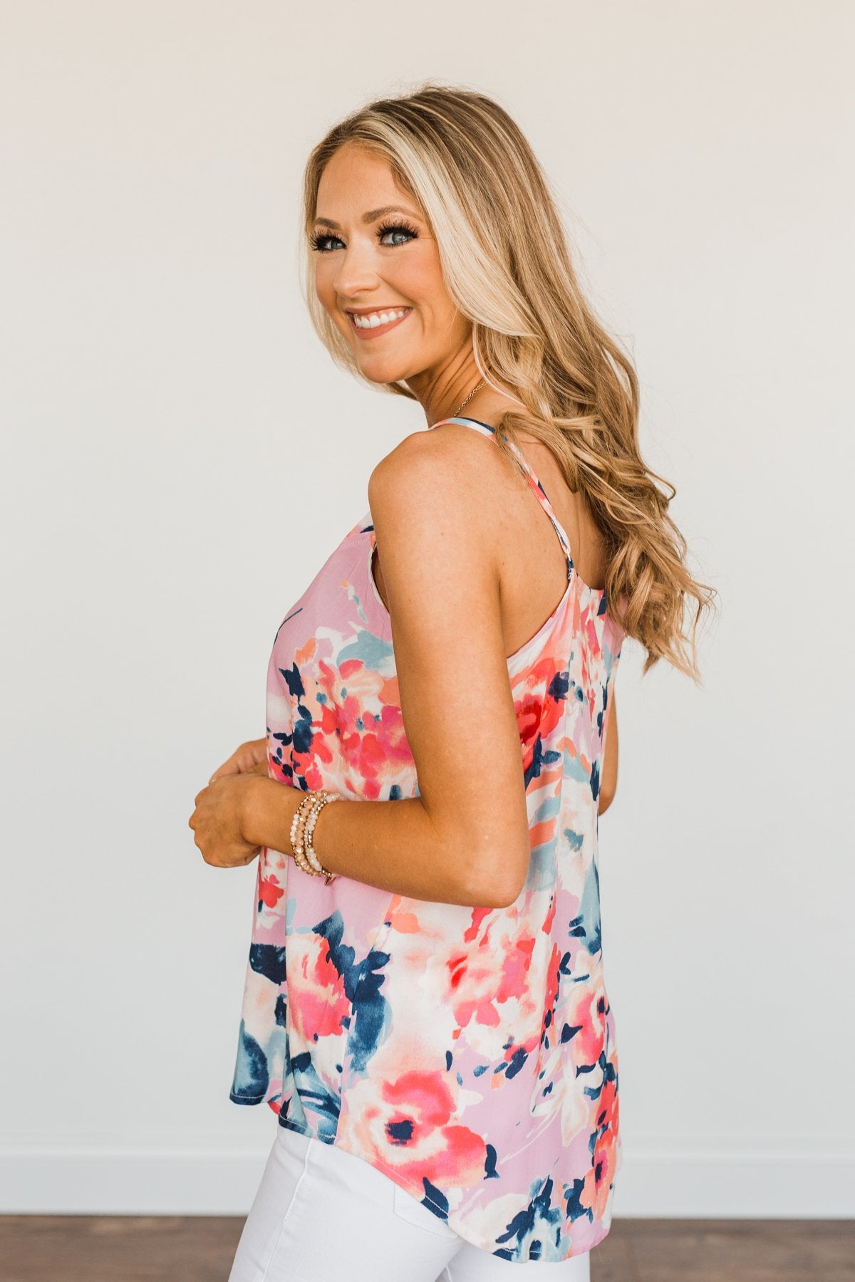 Ready For A Change Floral Tank Top- Coral & Pink
