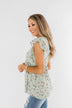 Longer Days Floral Babydoll Top- Sage