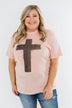 Vintage Cross Graphic Tee- Peach