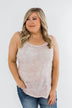 Wild In Your Smile Racerback Tank Top- Ivory & Blush