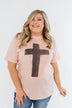 Vintage Cross Graphic Tee- Peach