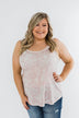 Wild In Your Smile Racerback Tank Top- Ivory & Blush