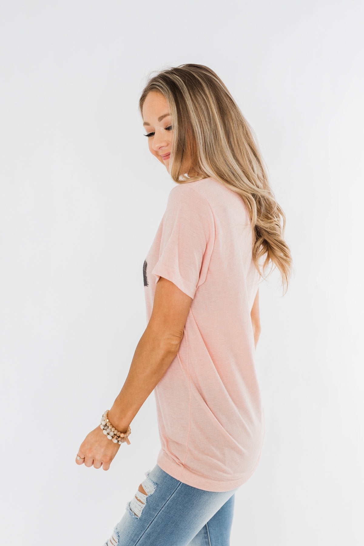 Vintage Cross Graphic Tee- Peach