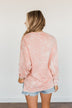 Peaceful Feelings Crew Neck Pullover- Light Peach