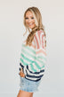 Blessed Days Striped Knit Top- Shades of Blue & Peach