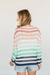 Blessed Days Striped Knit Top- Shades of Blue & Peach