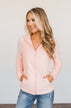 Heartfelt Wishes Zip Up Sherpa- Light Peach