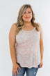 Wild In Your Smile Racerback Tank Top- Ivory & Blush