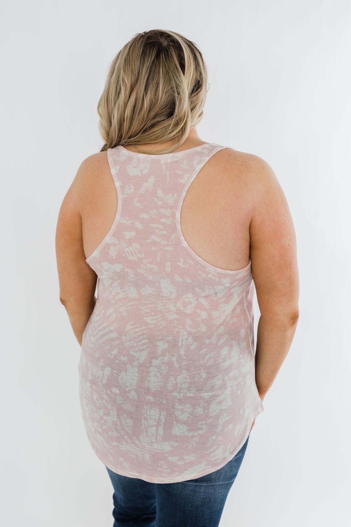 Wild In Your Smile Racerback Tank Top- Ivory & Blush
