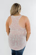 Wild In Your Smile Racerback Tank Top- Ivory & Blush