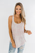Wild In Your Smile Racerback Tank Top- Ivory & Blush