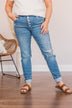 Vervet Mid-Rise Distressed Skinny Jean- Edith Wash