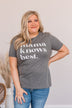 "Mama Knows Best" Graphic Tee- Heather Gray