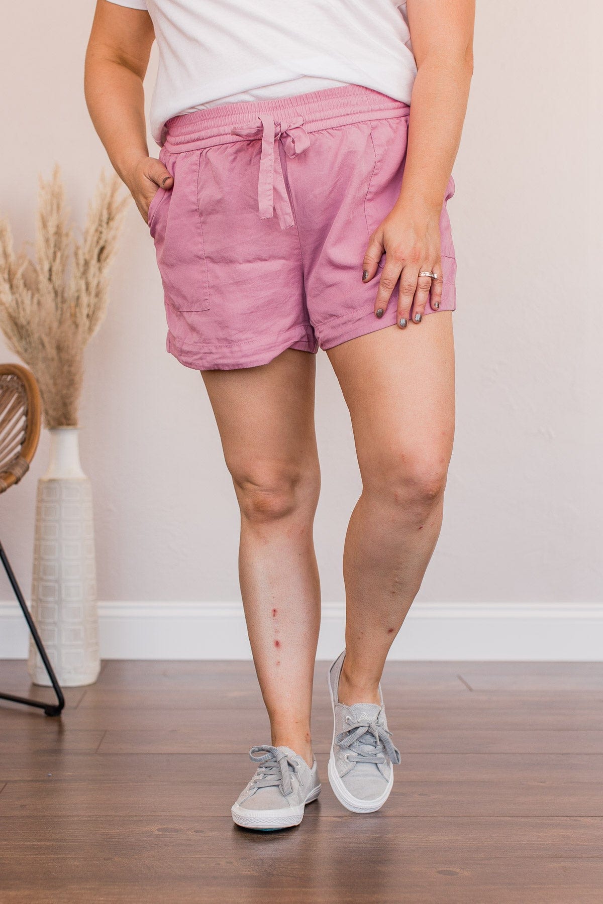 Relaxing With You Shorts- Light Orchid