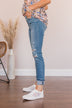 Vervet Mid-Rise Distressed Skinny Jean- Edith Wash