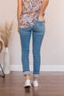 Vervet Mid-Rise Distressed Skinny Jean- Edith Wash