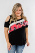 Best Side of Me Cold Shoulder Top- Black