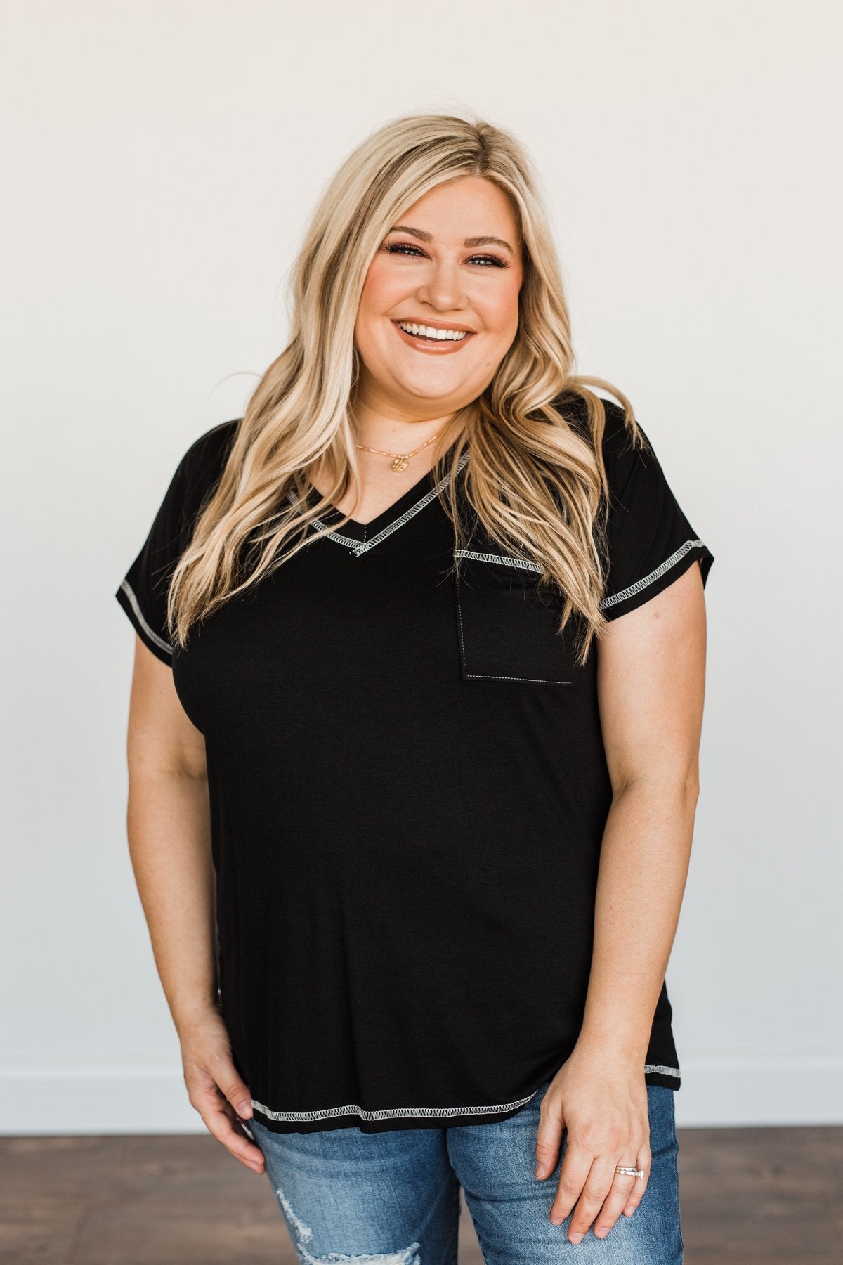 First Impressions Short Sleeve Top- Black