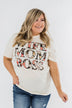 Wife, Mom, Boss Graphic Tee- Cream