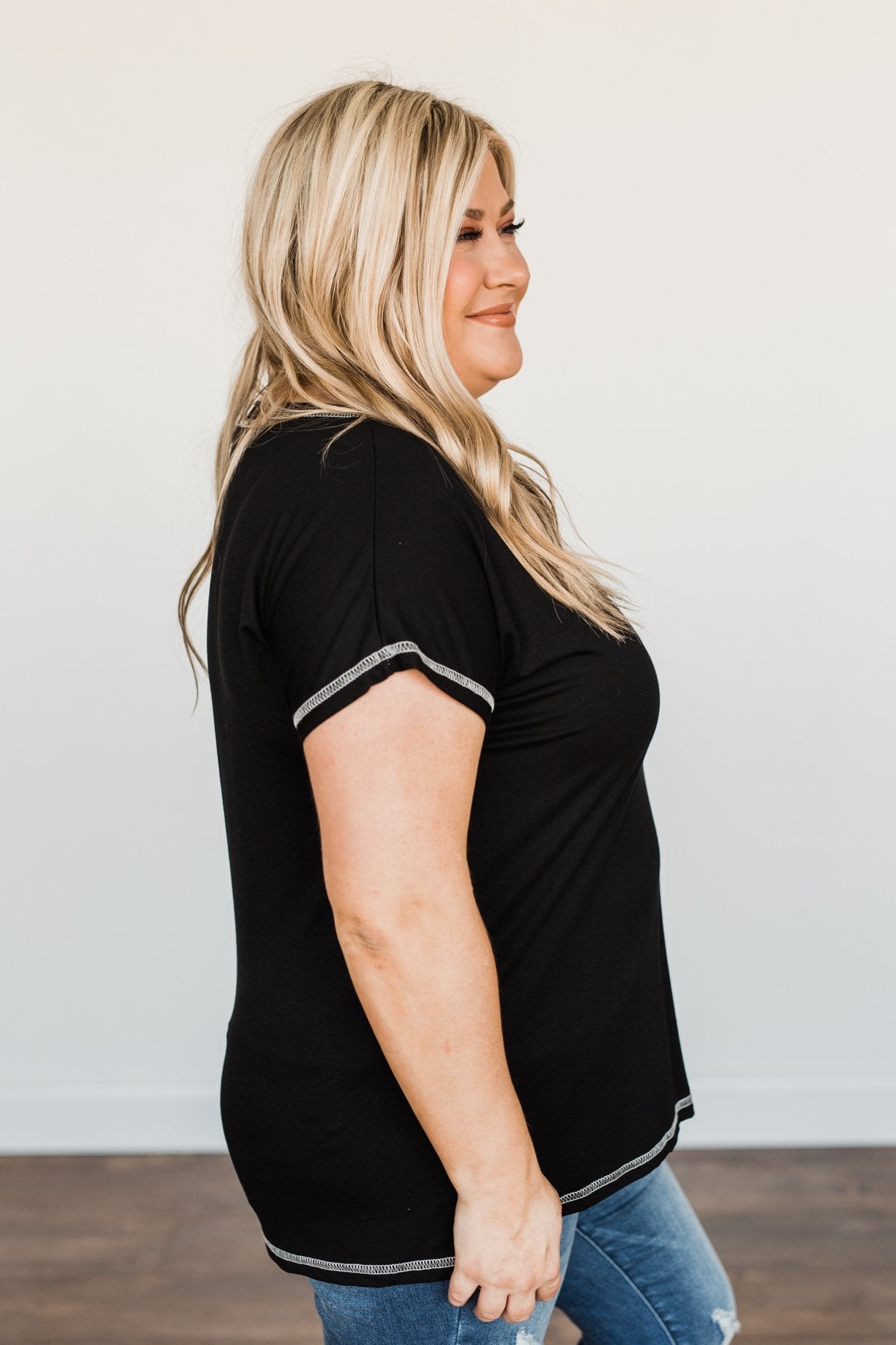First Impressions Short Sleeve Top- Black