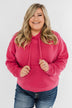 Keep It Cozy Cropped Hoodie- Hot Pink