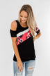 Best Side of Me Cold Shoulder Top- Black