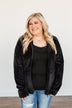 Heartfelt Wishes Zip Up Sherpa- Black