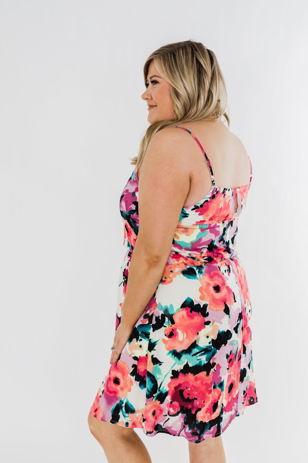 Adore Me Floral Watercolor Dress- Multi-Color