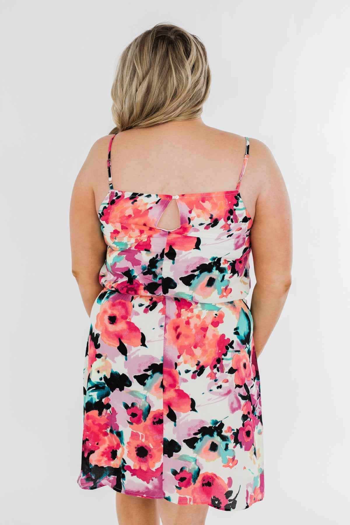 Adore Me Floral Watercolor Dress- Multi-Color