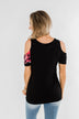 Best Side of Me Cold Shoulder Top- Black