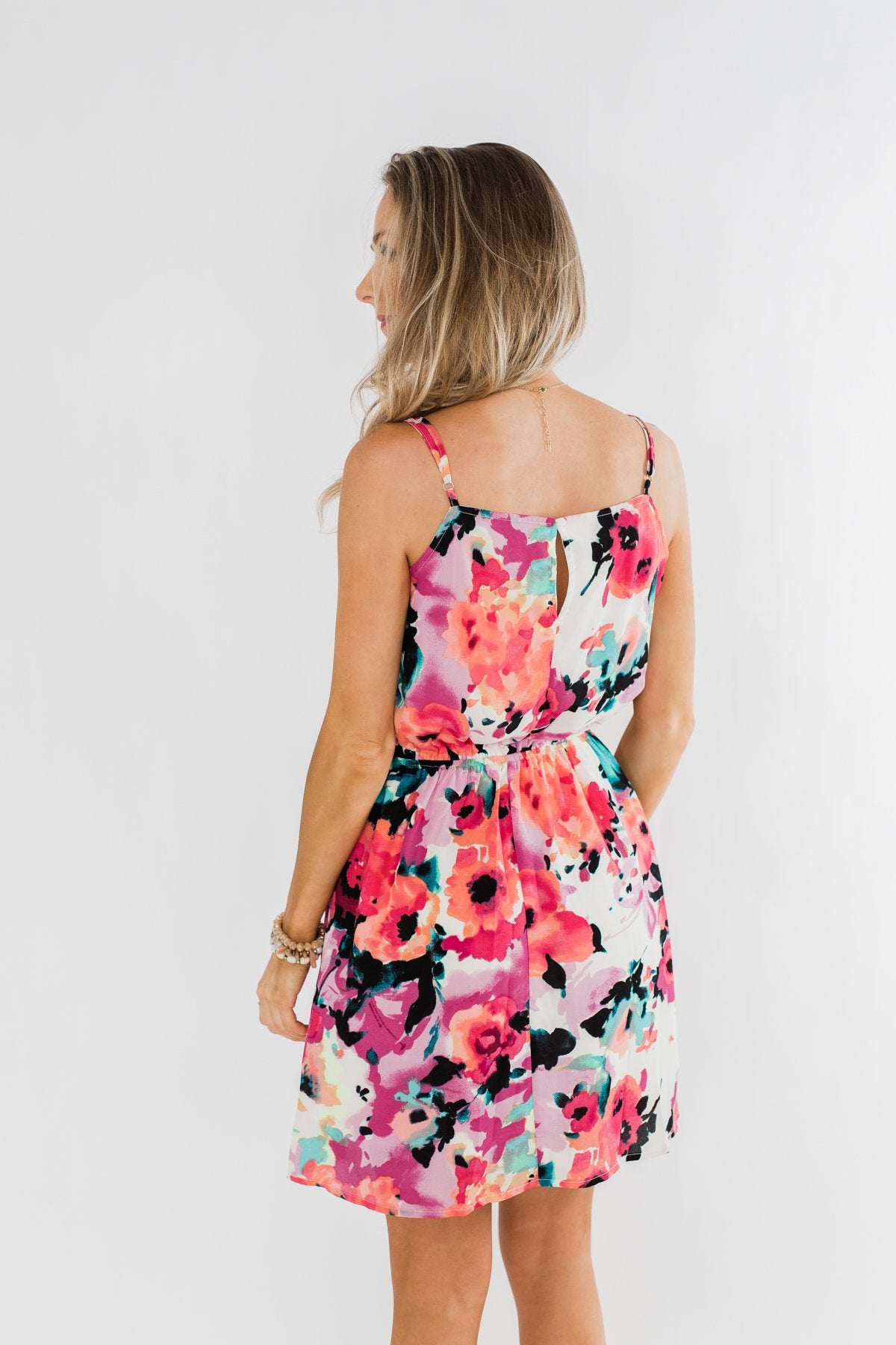 Adore Me Floral Watercolor Dress- Multi-Color