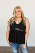 Dazzling Sights Lace Tank Top- Black