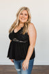 Dazzling Sights Lace Tank Top- Black