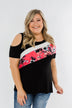 Best Side of Me Cold Shoulder Top- Black