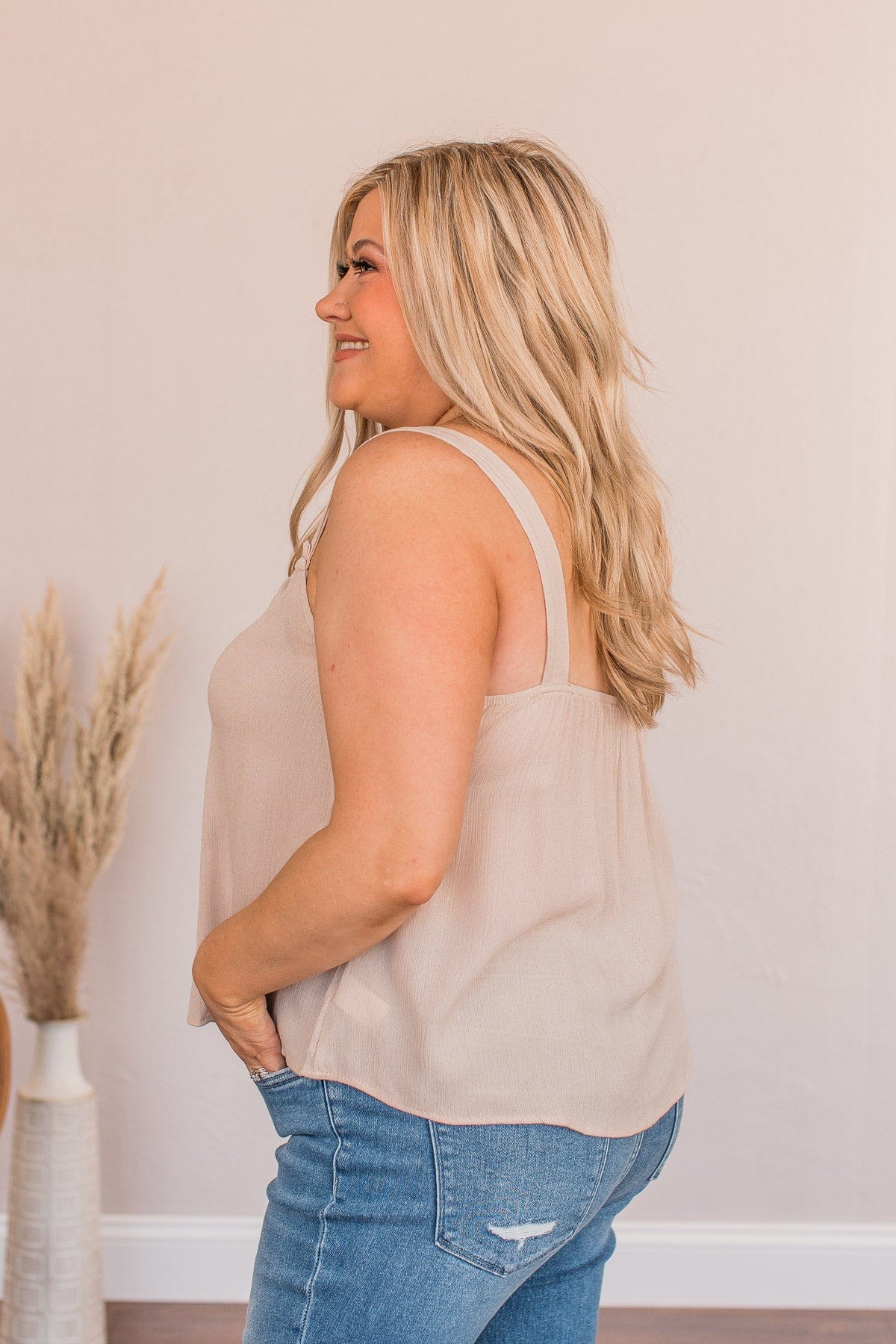 Good Natured Soul Cropped Tank- Beige
