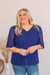 A Piece Of Me Swiss Dot Blouse- Royal Blue