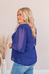 A Piece Of Me Swiss Dot Blouse- Royal Blue