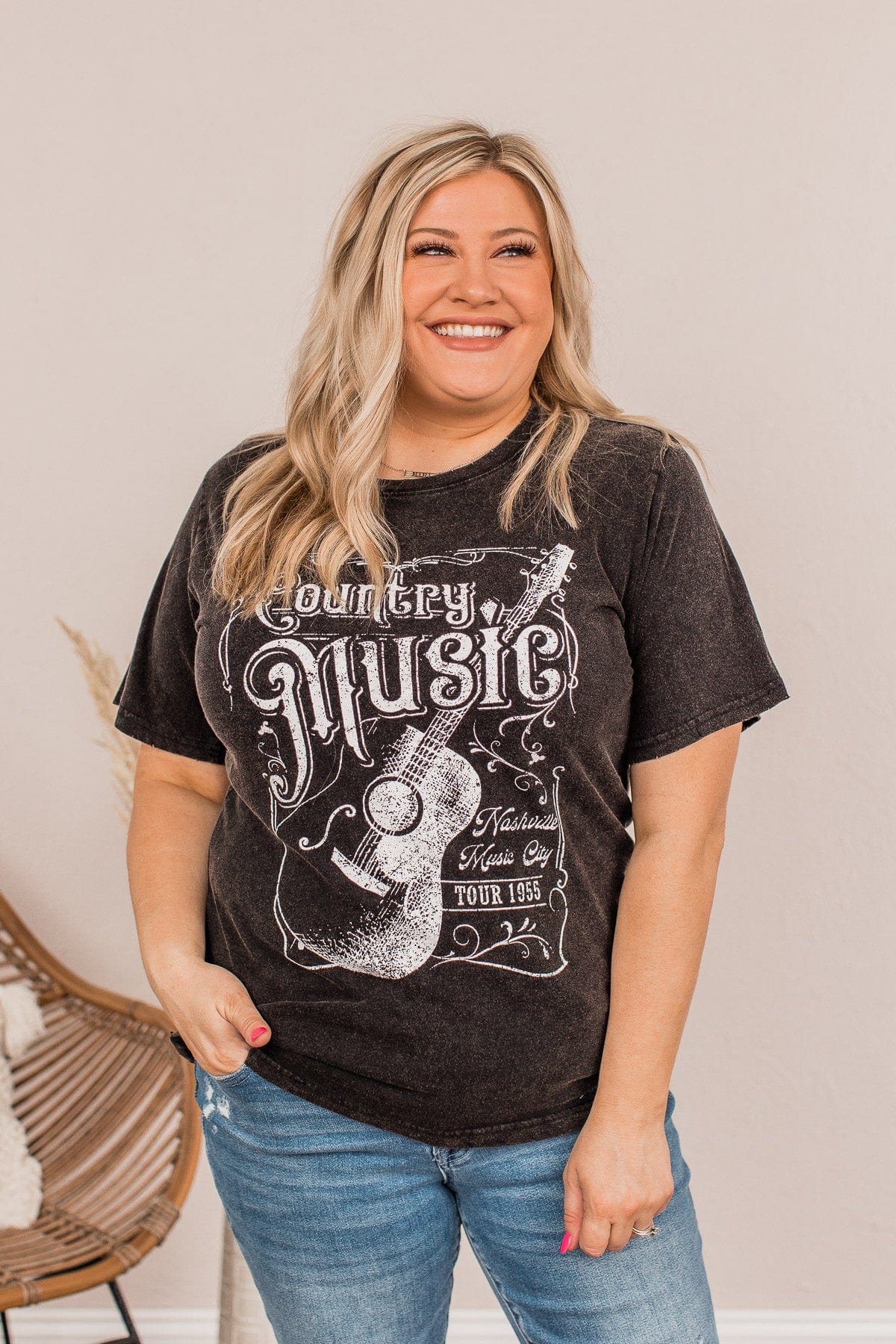 "Country Music" Graphic Tee- Charcoal