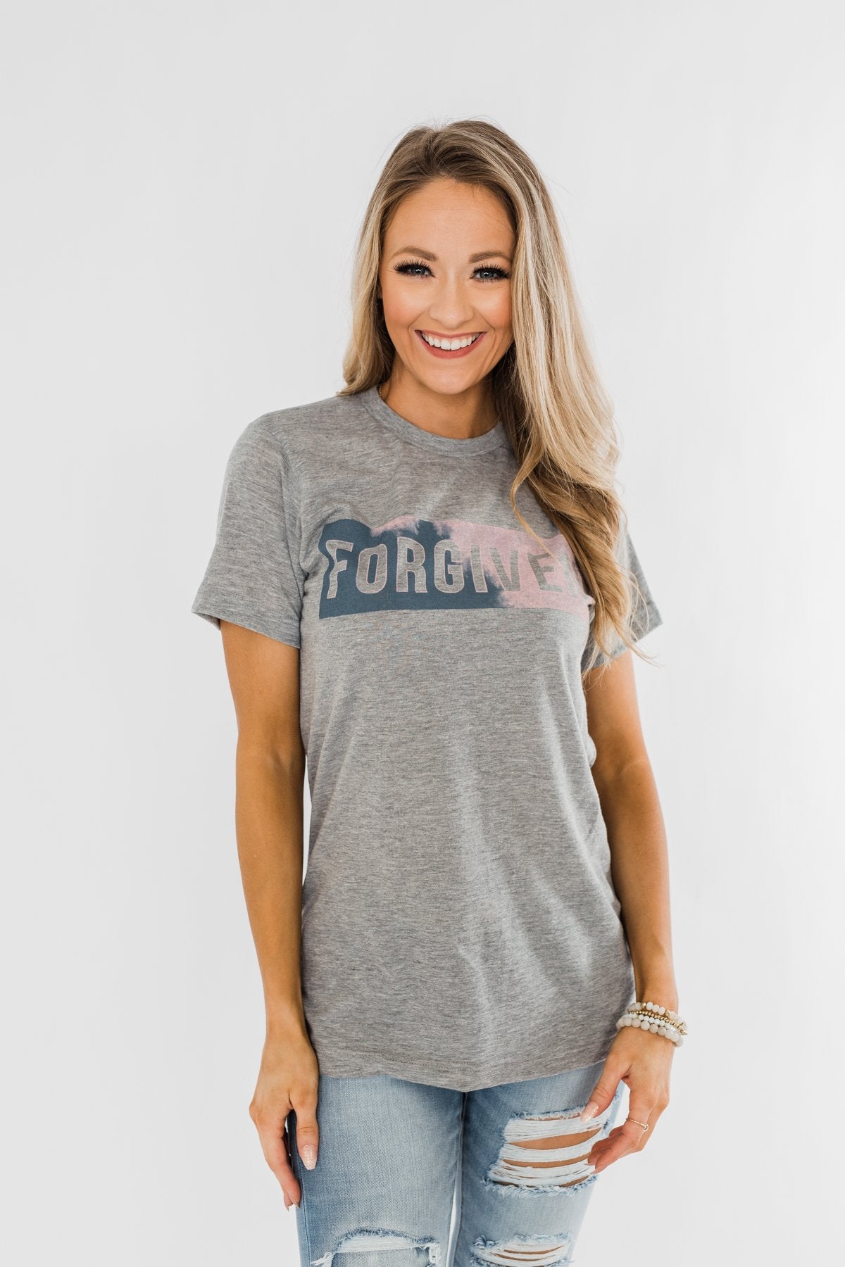 "Forgiven" Graphic Tee- Grey